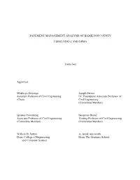 Pavement Management Analysis of Hamilton County Using HDM-4 and HPMA
