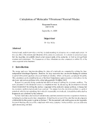 Calculation of Molecular Vibrational Normal Modes