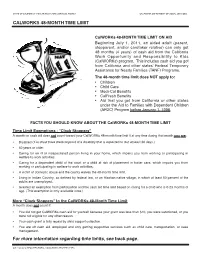 Calworks 48-Month Time Limit