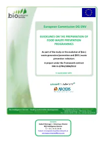 Guidelines on the Preparation of Food Waste Prevention Programmes