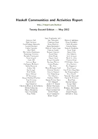Haskell Communities and Activities Report
