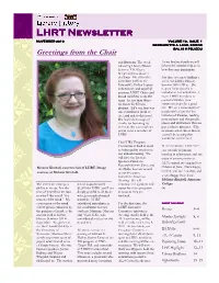 LHRT Newsletter LHRT Newsletter