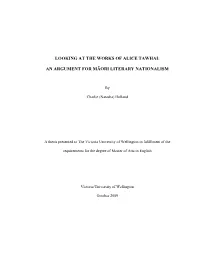 Looking at the Works of Alice Tawhai: an Argument For