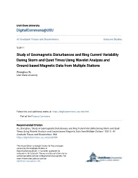 Study of Geomagnetic Disturbances and Ring Current Variability During Storm and Quiet Times Using Wavelet Analysis and Ground-Ba