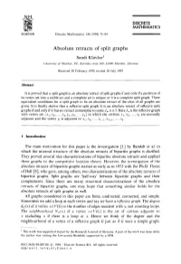 Absolute Retracts of Split Graphs