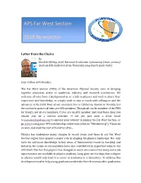 APS Far West Section 2018 Newsletter