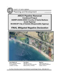 ARCO Pipeline Removal FINAL Mitigated Negative Declaration