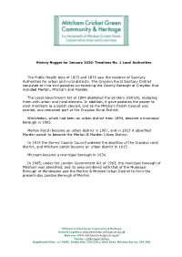 History Nugget January 2020 Timelines 1 Local Authorities