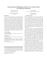 Measuring and Mitigating Oauth Access Token Abuse by Collusion Networks