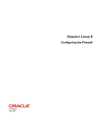 Oracle® Linux 8 Configuring the Firewall
