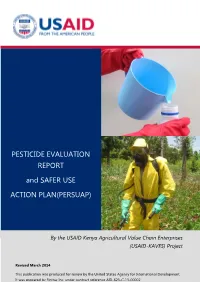 PESTICIDE EVALUATION REPORT and SAFER USE ACTION PLAN(PERSUAP)