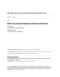 Public Trust Doctrine Implications of Electricity Production