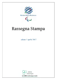 Sabato 1 Aprile 2017 Rassegna Del 01/04/2017