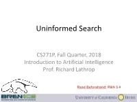 State Space Representations and Search Algorithms