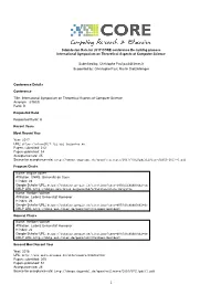 Submission Data for 2017 CORE Conference Re-Ranking Process International Symposium on Theoretical Aspects of Computer Science S