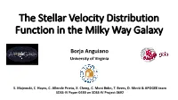 The Stellar Velocity Distribution Function in the Milky Way Galaxy