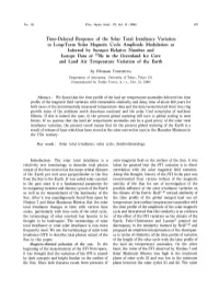 Time-Delayed Response of the Solar Total Irradiance Variation to Long