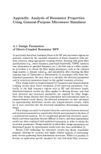 Appendix. Analysis of Resonator Properties Using General-Purpose Microwave Simulator