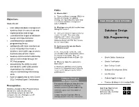 Database Design & SQL Programming