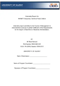 Internship Report on NAN&F Enterprises, Sambrial Road