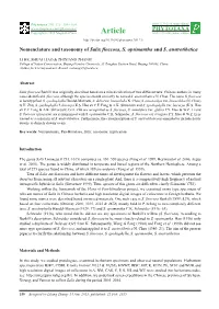 Nomenclature and Taxonomy of Salix Floccosa, S. Opsimantha and S