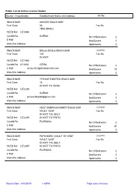 Public List of Active Licence Holders