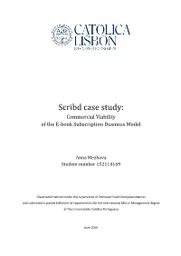 Scribd Case Study: Commercial Viability of the E-Book Subscription Business Model