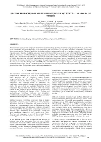Spatial Prediction of Air Temperature in East Central Anatolia of Turkey