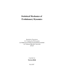 Statistical Mechanics of Evolutionary Dynamics