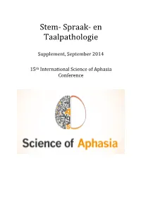 Stem- Spraak- En Taalpathologie