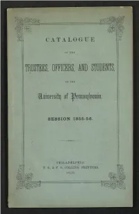 University of Pennsylvania Catalogue, 1855-56