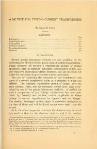A Method for Testing Current Transformers