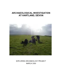 Archaeological Investigation at Hartland, Devon