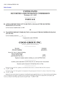 COGO GROUP, INC. (Exact Name of Registrant As Specified in Its Charter)