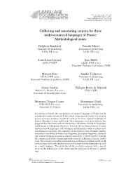 Collecting and Annotating Corpora for Three Under-Resourced Languages of France: Methodological Issues