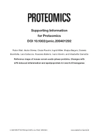 Supporting Information for Proteomics DOI 10.1002/Pmic.200401292