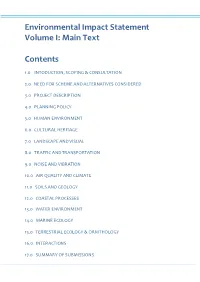 Environmental Impact Statement Volume I: Main Text Contents