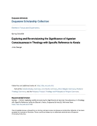 Exploring and Re-Envisioning the Significance of Agrarian Consciousness in Theology with Specific Reference to Kerala