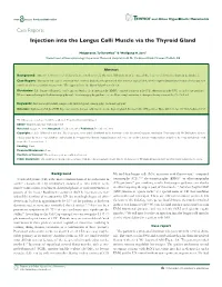 Injection Into the Longus Colli Muscle Via the Thyroid Gland