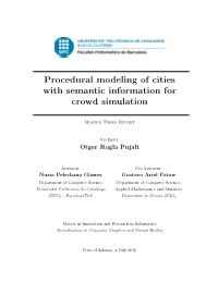 Procedural Modeling of Cities with Semantic Information for Crowd Simulation