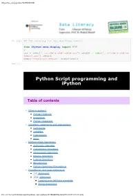 Python Script Programming and Ipython