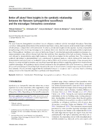 Better Off Alone? New Insights in the Symbiotic Relationship Between the Flatworm Symsagittifera Roscoffensis and the Microalgae Tetraselmis Convolutae