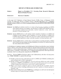 BRD RPT 20-3 REPORT of the BOARD of DIRECTORS Subject: Report on Resolution 19-1: Licensing Exam Research (Minnesota Board of Me