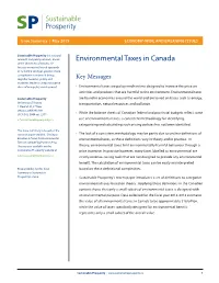 Environmental Taxes in Canada at the University of Ottawa