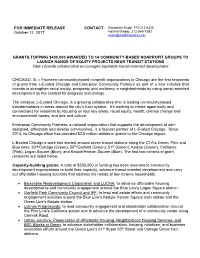 FOR IMMEDIATE RELEASE October 12, 2017 GRANTS TOPPING