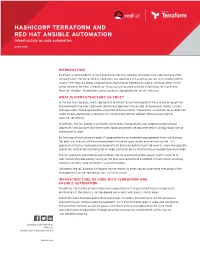 HASHICORP TERRAFORM and RED HAT ANSIBLE AUTOMATION Infrastructure As Code Automation