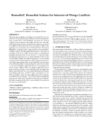 Remediot: Remedial Actions for Internet-Of-Things Conflicts