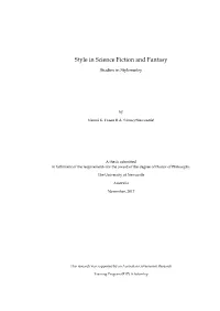 Style in Science Fiction and Fantasy