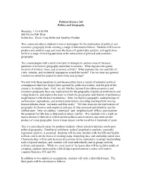 What Would a Graduate Seminar on Geography Look Like