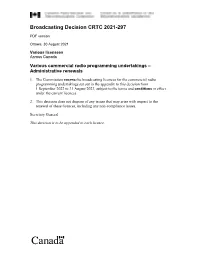 Broadcasting Decision CRTC 2021-297